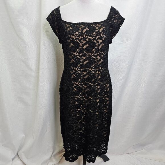 connected apparel Dresses & Skirts - Connected Apparel Black Lace Cocktail Dress Size 12
